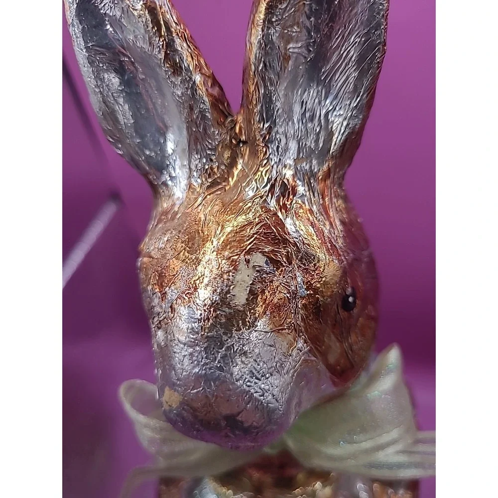 Vintage Ganz Faux Foil Wrapped Chocolate Easter Bunny Rabbit Lot Two Bunnies‎